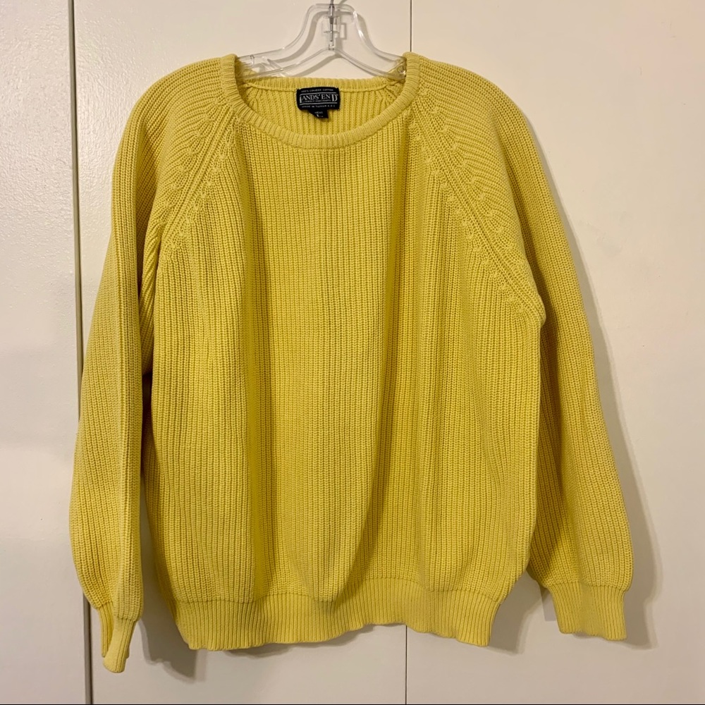 Lands End Comfy Yellow Sweater - Boyfriend Fit
